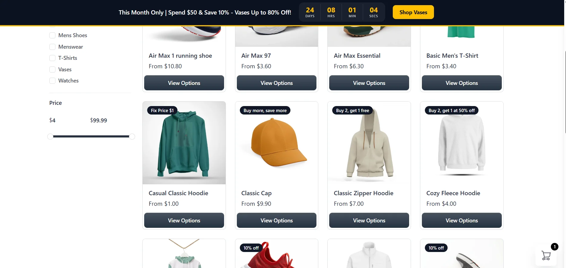 Shop card for Classic Cap with the Buy more, save more badge