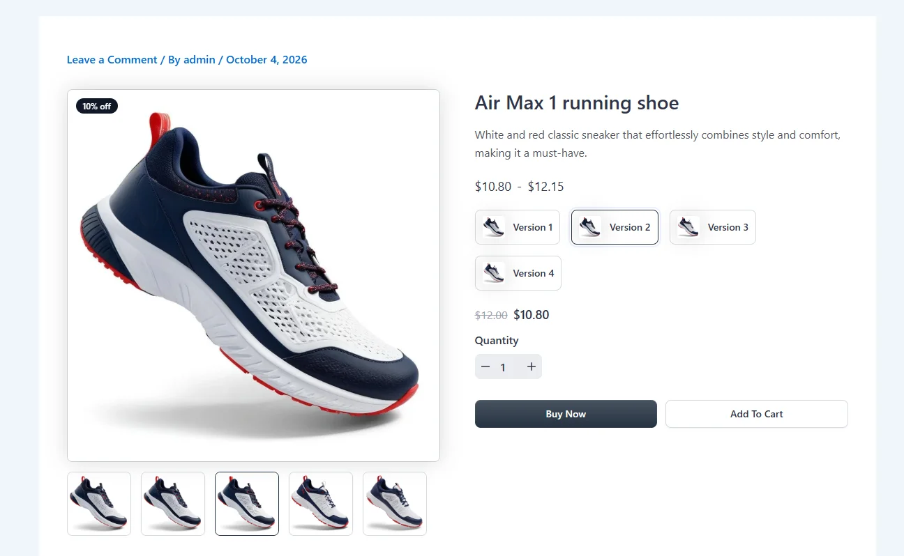 Air Max 1, Version 2, at $10.80 with $12.00 crossed out