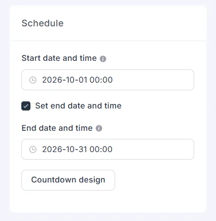 Schedule from 2026-10-01 to 2026-10-31