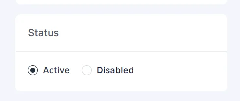 Rule status set to Active or Disabled