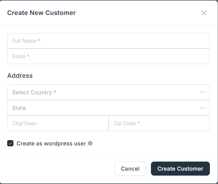 Create a FluentCart customer from the invoice