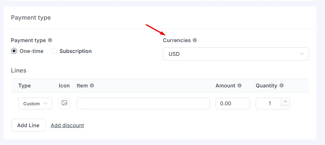 Currency field on an invoice when FluentCart Multi Currency is on