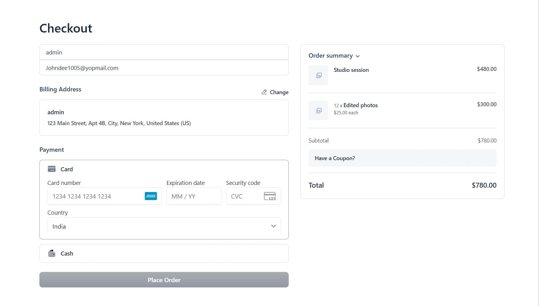 FluentCart checkout opened from a Pay Now link