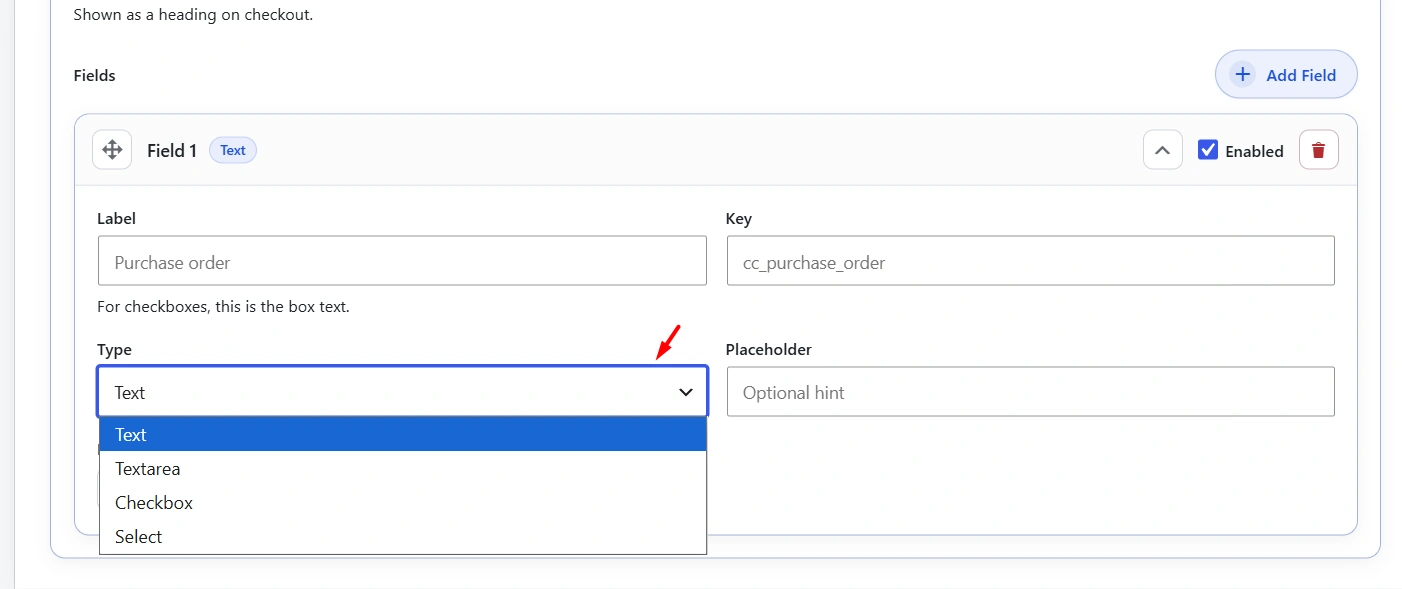 Available field types