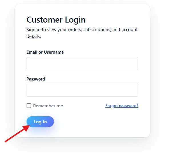 Login button label