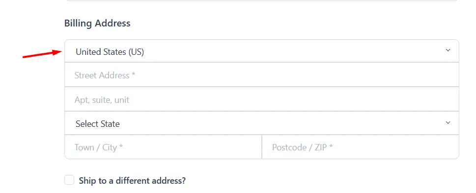 Default billing country