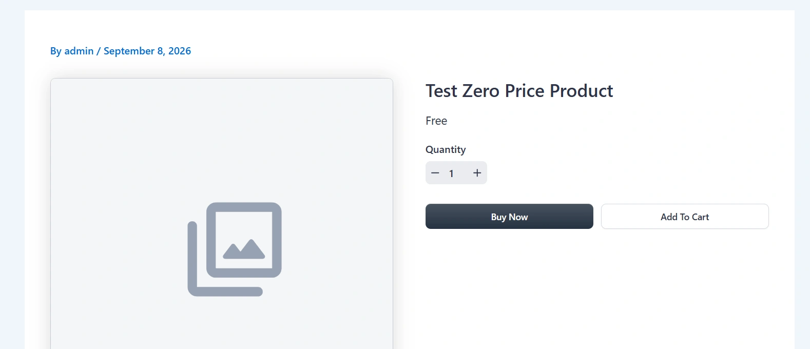 Free label on a zero-price product