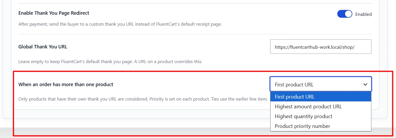 When an order has more than one product