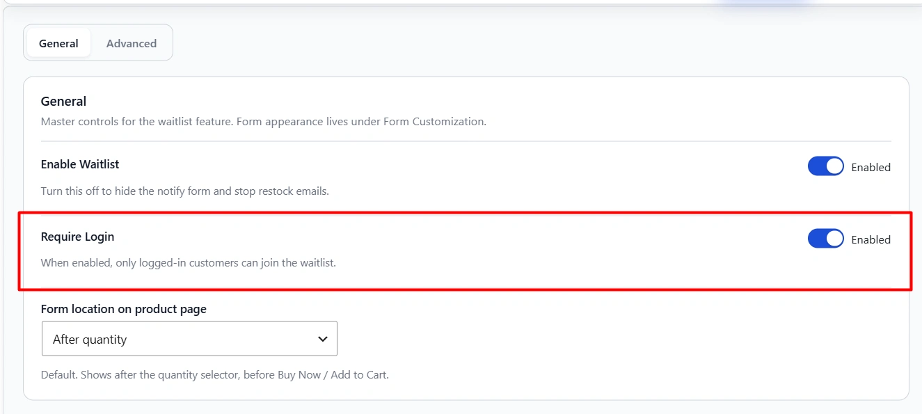 Require Login toggle. Default is Guests allowed. Switch it to Login required to block guest signups.