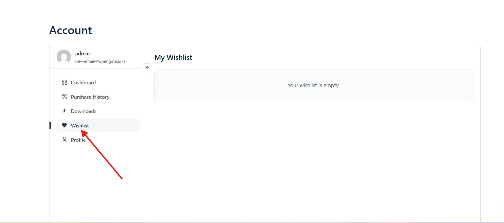 Wishlist enabled on the storefront