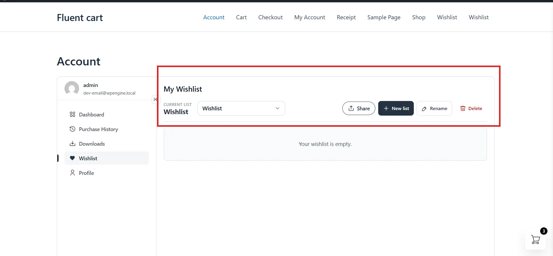 Multiple wishlists on the storefront