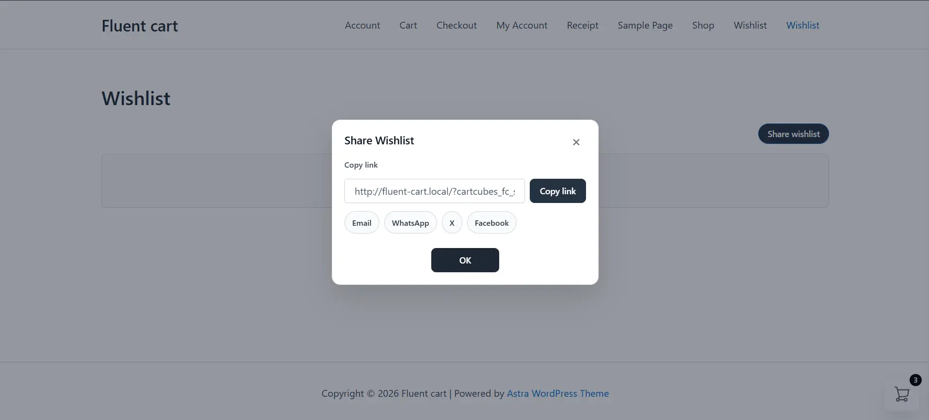 Share options on a wishlist