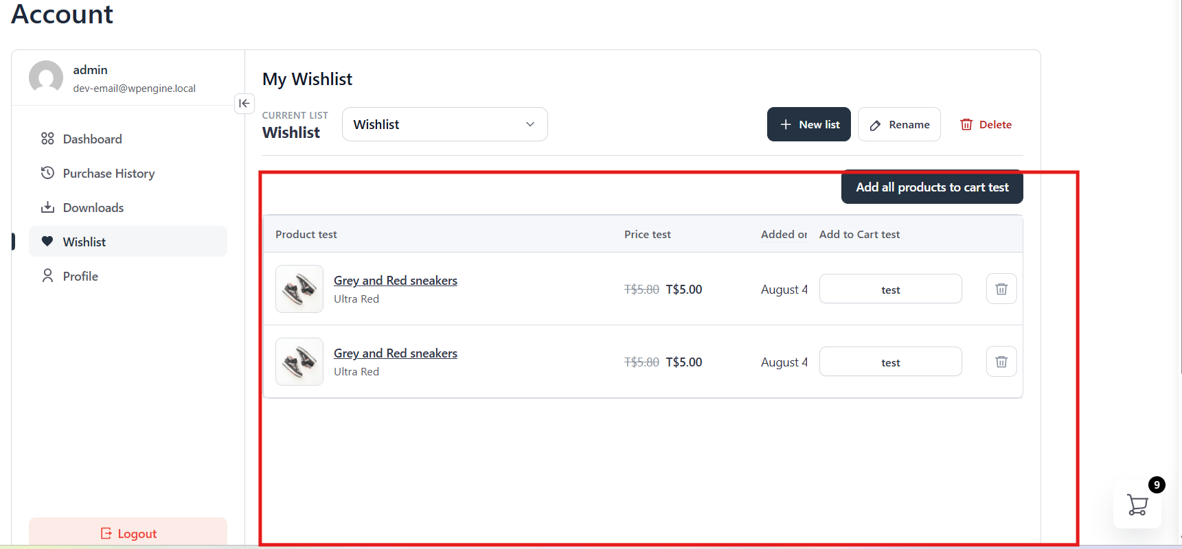 FluentCart native table style