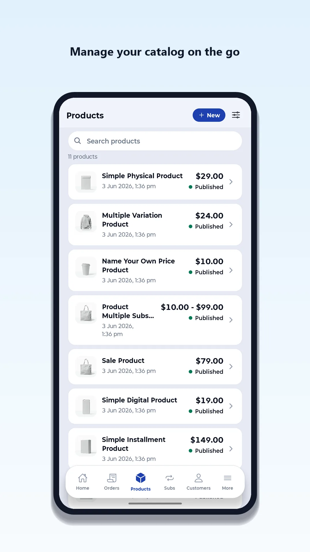 Manage your catalog on the go