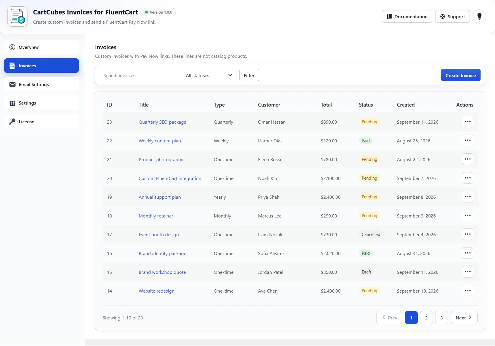 Introducing CartCubes Invoices for FluentCart