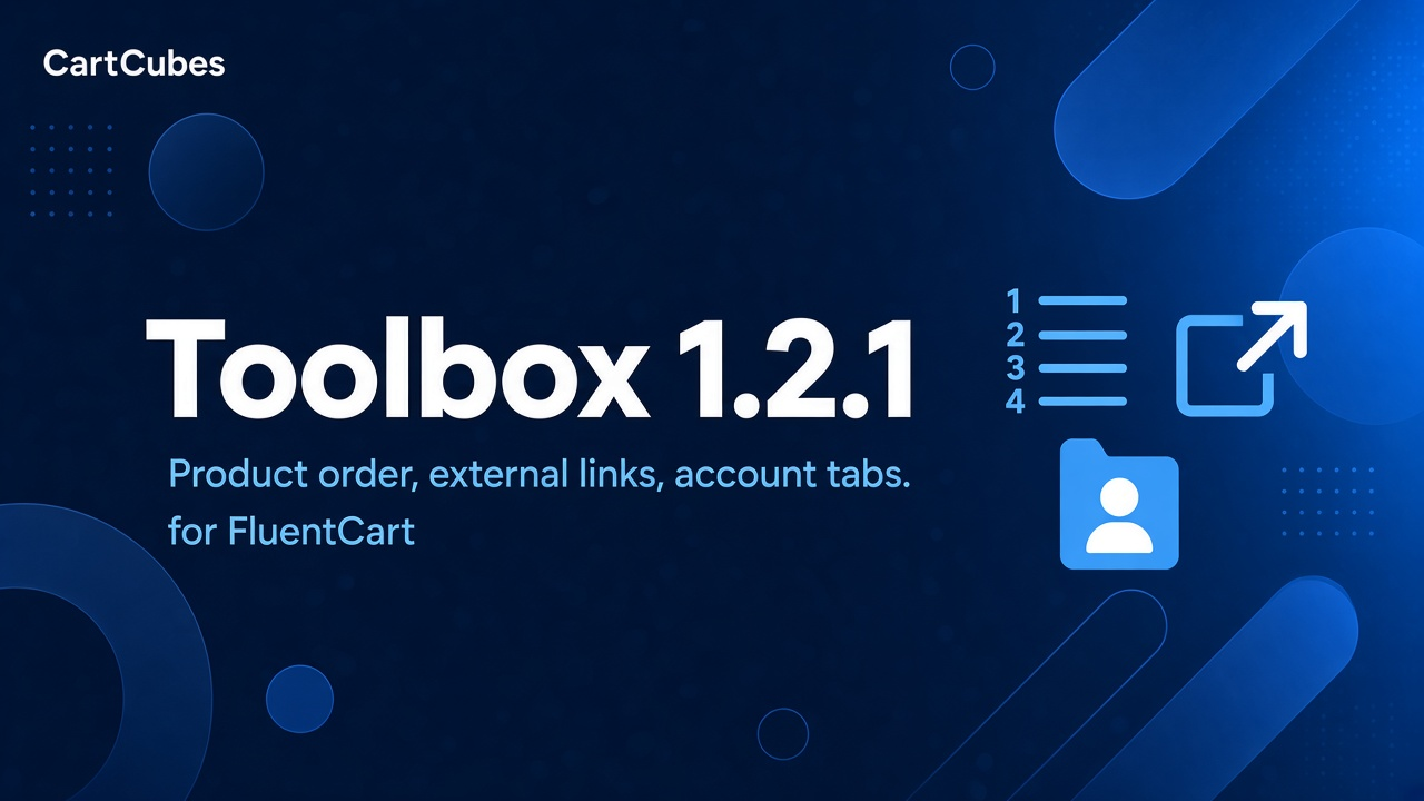 Toolbox 1.2.1: product order, external links, and account tabs